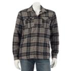 Men's Ocean Current Plaid Sherpa-lined Shirt Jacket, Size: Large, Silver