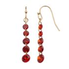 Lc Lauren Conrad Round Stone Nickel Free Graduated Linear Earrings, Women's, Red