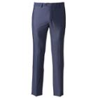 Men's Savile Row Modern-fit Blue Flat-front Suit Pants, Size: 36x30