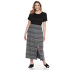 Plus Size Apt. 9&reg; Tummy Control Maxi Skirt, Women's, Size: 1xl, Black