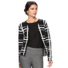 Women's Elle&trade; Print Cardigan, Size: Medium, Black
