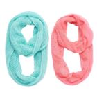 Girls 4-16 2-pk. Studded Star & Solid Knit Infinity Scarves, Dark Pink