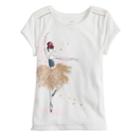 Girls 4-12 Sonoma Goods For Life&trade; Shirred-shoulder Graphic Tee, Size: 8, Natural