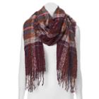 Apt. 9&reg; Heritage Plaid Fringed Blanket Scarf, Women's, Dark Grey