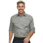 Men's Croft & Barrow&reg; Classic-fit Quick-dry Outdoor Button-down Shirt, Size: Large, Med Grey