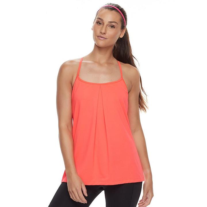 Women's Tek Gear&reg; Strappy Back Performance Tank, Size: Large, Brt Pink
