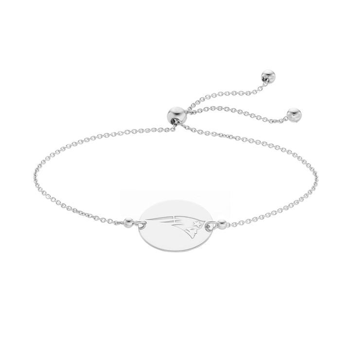 Sterling Silver New England Patriots Bolo Bracelet, Women's, Size: 9, Grey