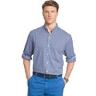 Men's Izod Advantage Sportflex Regular-fit Gingham-checked Stretch Button-down Shirt, Size: Large, Blue Other