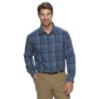 Big & Tall Columbia Notched Peak Classic-fit Plaid Button-down Shirt, Men's, Size: 3xl Tall, Light Blue
