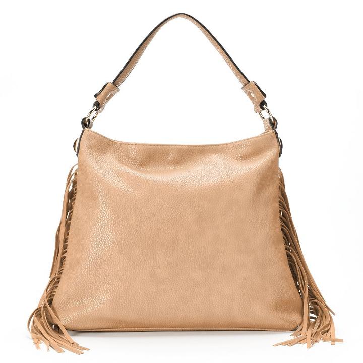 Mellow World Beatrix Slouchy Fringed Hobo, Women's, Beig/green