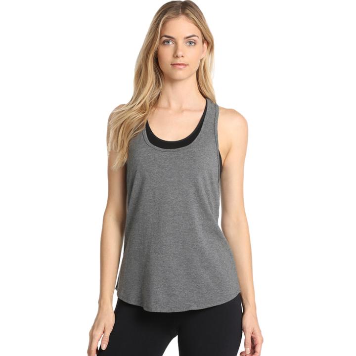 Women's Danskin Half Moon Racerback Tank, Size: Medium, Grey Other