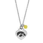 Fiora Sterling Silver Iowa Hawkeyes Heart Pendant Necklace, Women's, Size: 18, Yellow