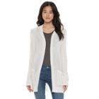 Juniors' So&reg; Solid Boyfriend Cardigan, Teens, Size: Large, White Oth