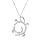1/10 Carat T.w. Diamond 10k White Gold Turtle Pendant Necklace, Women's, Size: 18