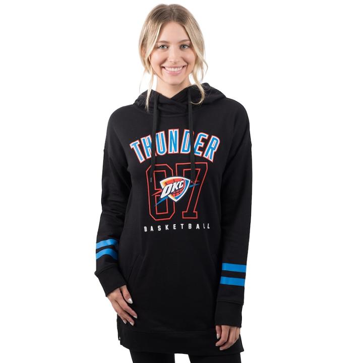 Women's Oklahoma City Thunder Oversized Varsity Hoodie, Size: Large, Black