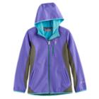 Girls 4-16 Free Country Lightweight Embossed Dot Colorblock Softshell Jacket, Size: 16, Lt Purple