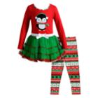 Girls 4-6x Youngland 2-pc. Penguin Dress & Legging Set, Size: 4, Brt Red
