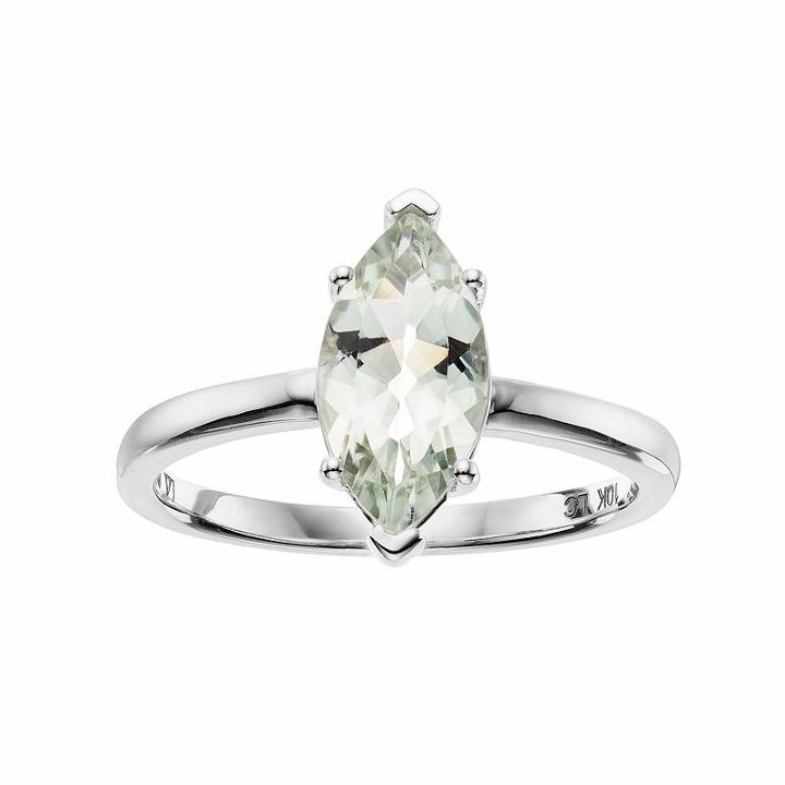 Lc Lauren Conrad 10k White Gold Green Quartz Marquise Ring, Women's, Size: 6