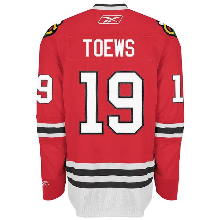 Reebok Edge Premier Chicago Blackhawks Jonathan Toews Jersey, Men's, Size: Medium, Red