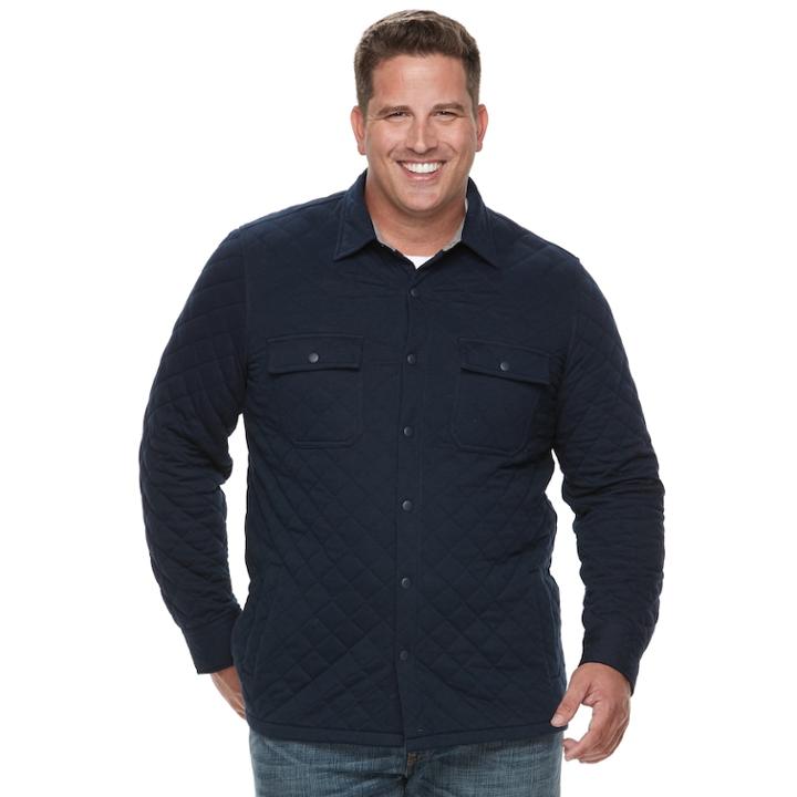 Big & Tall Croft & Barrow&reg; Classic-fit Quilted Shirt Jacket, Men's, Size: 2xb, Blue