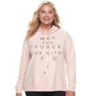 Juniors' Plus Size Her Universe Star Wars May The Force Be With You Graphic Pullover, Teens, Size: 3xl, Lt Orange