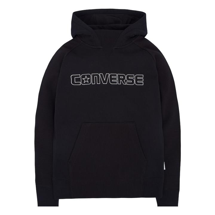 Boys 8-20 Converse Textured Knit Hoodie, Size: Medium, Black