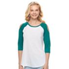 Juniors' So&reg; Cold Shoulder Raglan Tee, Teens, Size: Small, Natural