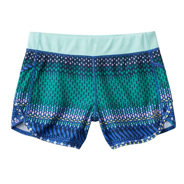 Girls 7-16 Fila Sport&reg; Patterned Waistband Runner Shorts, Girl's, Size: M(10-12), Med Green