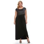 Plus Size Connected Apparel Lurex Faux-wrap Dress, Women's, Size: 24 W, Multicolor