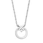 Sterling Silver Diamond Accent Xo Pendant Necklace, Women's, Size: 18, White