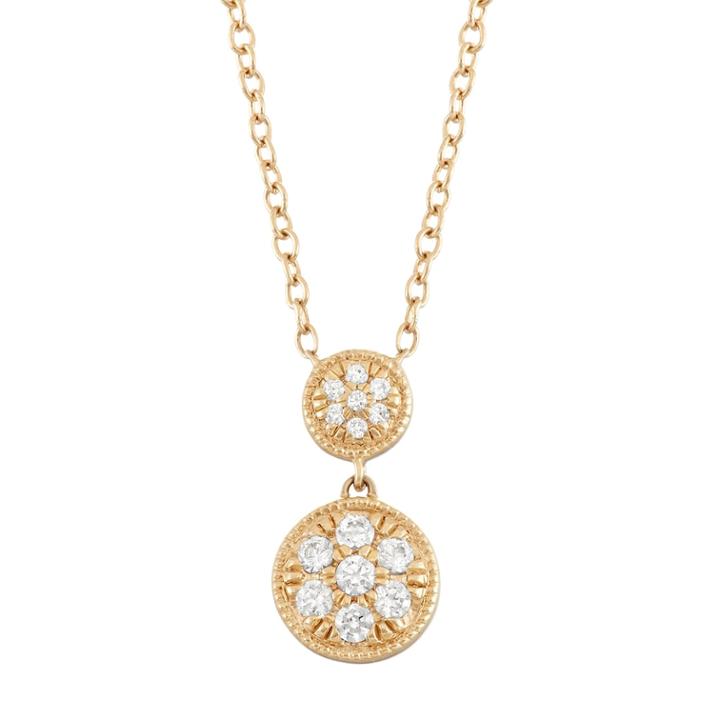14k Gold 1/8 Carat T.w. Diamond Disc Drop Necklace, Women's, Size: 18, White