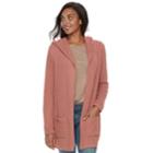 Women's Sonoma Goods For Life&trade; Hooded Cardigan, Size: Xxl, Med Pink