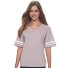 Juniors' Pink Republic Varsity Stripe Tee, Teens, Size: Small, Lt Purple