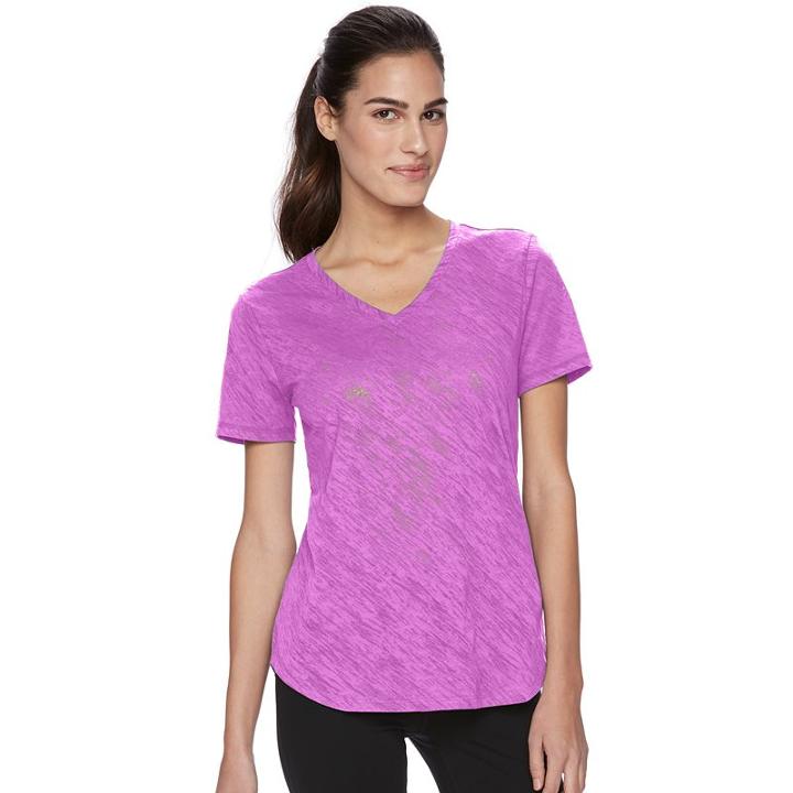 Women's Tek Gear&reg; Easy Burnout V-neck Yoga Tee, Size: Xl, Lt Purple
