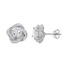 Primrose Sterling Silver Cubic Zirconia Love Knot Stud Earrings, Women's, White