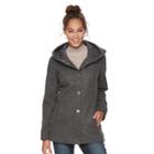Women's Apt. 9&reg; Faux-wool Hooded Jacket, Size: Medium, Dark Grey