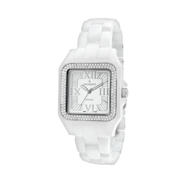 Peugeot Women's Crystal Watch - 7062wt, White, Durable