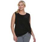 Juniors' Plus Size So&reg; Knot-front Tank, Teens, Size: 2xl, Black