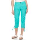 Women's Caribbean Joe Military Capris, Size: 12, Turquoise/blue (turq/aqua)