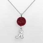 Alabama Crimson Tide Sterling Silver Crystal Logo Y Necklace, Women's, Red
