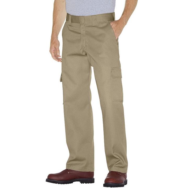 Men's Dickies Relaxed Cargo Pants, Size: 40x32, Dark Beige