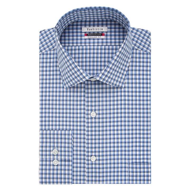 Men's Van Heusen Flex Collar Classic-fit Dress Shirt, Size: 16-34/35, Med Blue