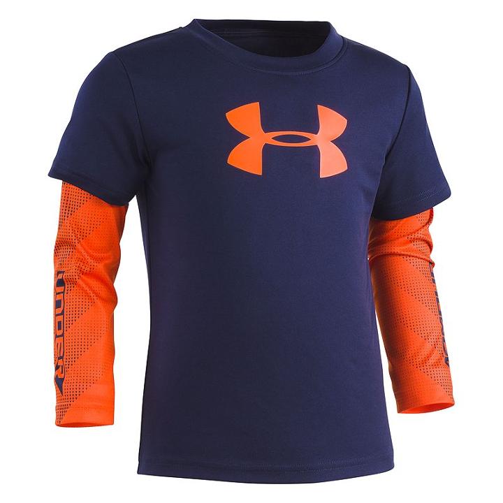 Boys 4-7 Under Armour Mock-layer Logo Tee, Size: 6, Med Blue