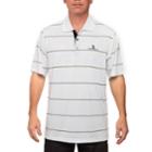 Men's Pebble Beach Classic-fit Engineer-striped Performance Golf Polo, Size: Xl, White