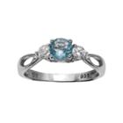 Primrose Sterling Silver Blue & White Cubic Zirconia 3-stone Ring, Women's, Size: 8