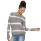 Juniors' Pink Republic Striped Sweater, Teens, Size: Medium, Dark Grey