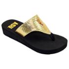 Women's Arizona State Sun Devils Shine Platform Flip-flops, Size: Xl, Gold