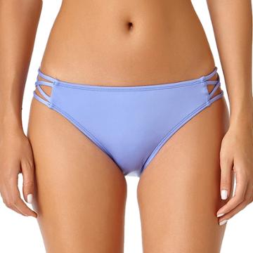 Juniors' California Sunshine Strappy Side Hipster Bikini Bottoms, Women's, Size: Large, Blue