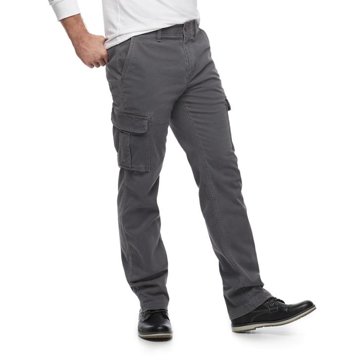 Big & Tall Sonoma Goods For Life&trade; Regular-fit Flexwear Stretch Cargo Pants, Men's, Size: 48x29, Grey