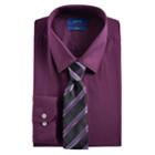 Men's Apt. 9&reg; Slim-fit Stretch Spread-collar Dress Shirt & Tie Set, Size: L-32/33, Purple